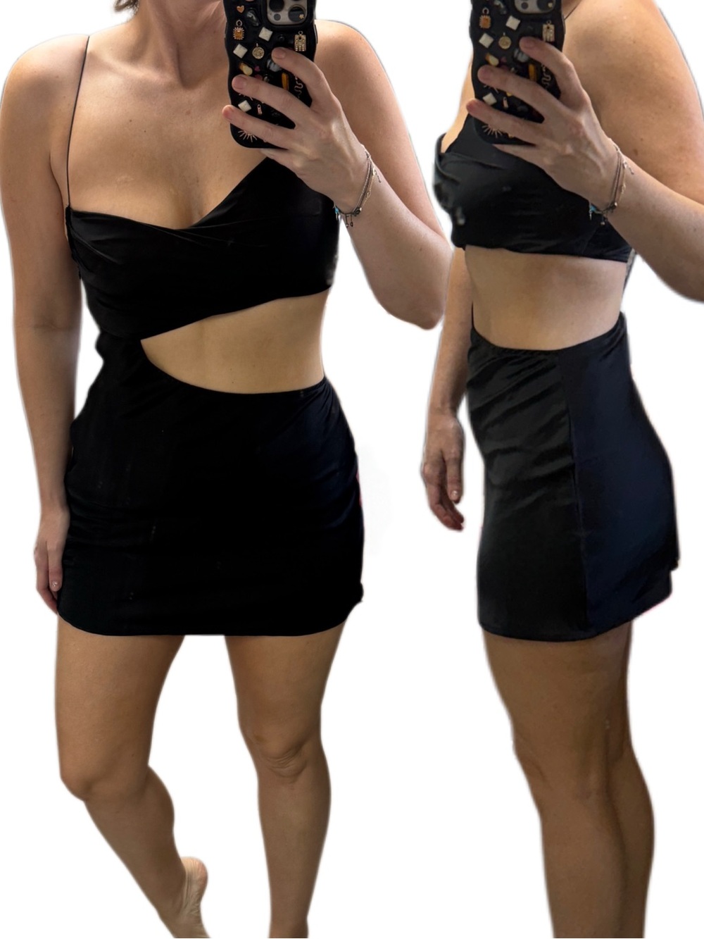 Beige botany sexy Black Cutout Mini Dress Sz small